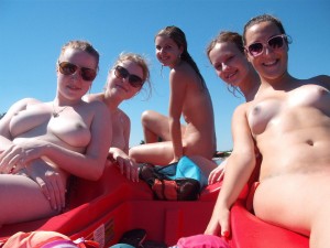 sisters cousins topless beach